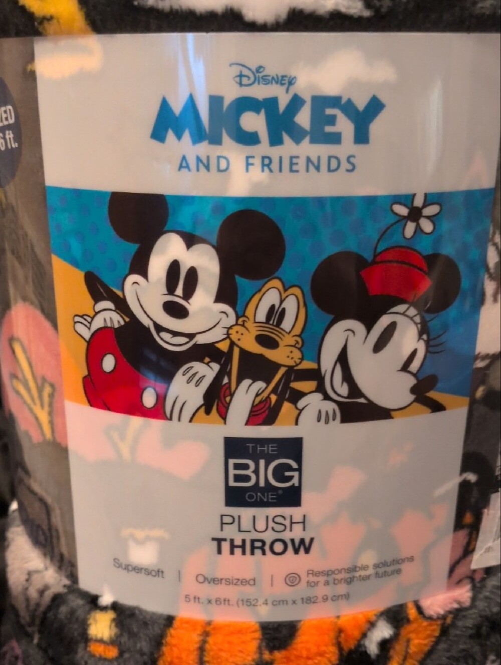 Disney Mickey & Friends Halloween Plush Throw - Gray, Orange, Black - Picture 2 of 8